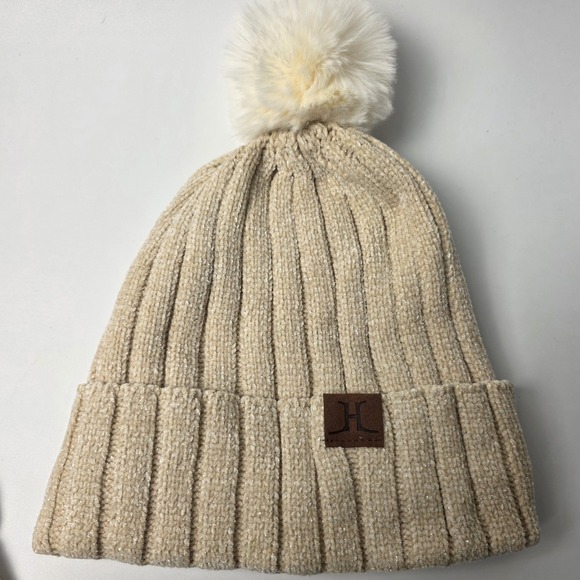 NEW Rayli Winter Beanie with Pom-Pom, Neckwarmer & Glove Set Beige #0694 - Picture 4 of 7